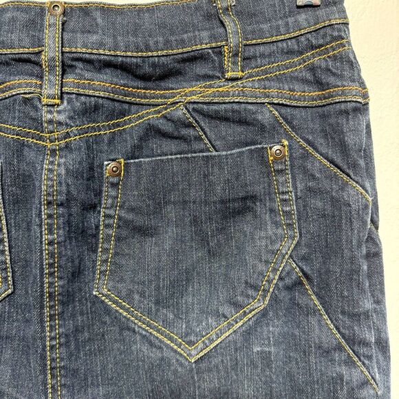 Vintage Daisy Fuentes Denim Skirt Dark Blue Jean Long Y2K 90s Modest Women sz 6 - Picture 9 of 11